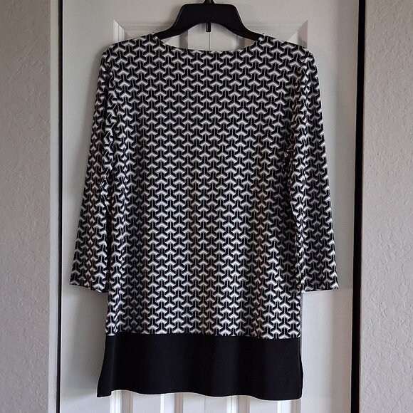 Calvin Klein 3/4 Sleeve Black & White Blouse Women's Size M - Picture 6 of 9